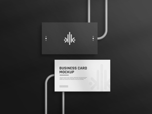 Black and white business card mockup