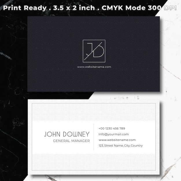 PSD black and white business card template