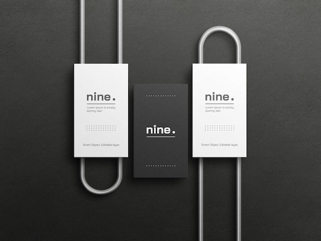 black and white business cards mockup