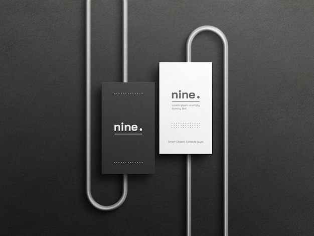 Black and white business cards mockup