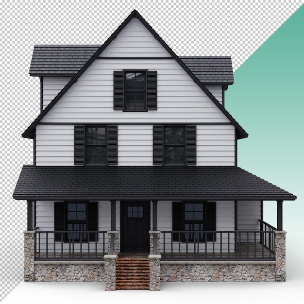 black and white classic style exterior house