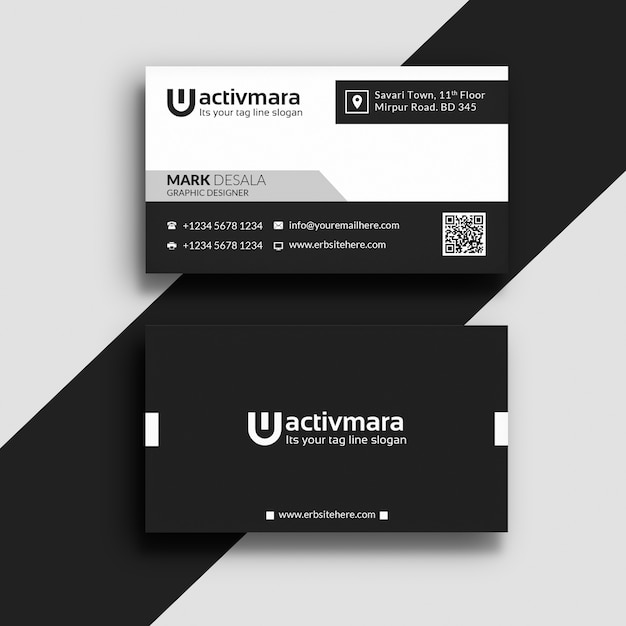 black / white corporate  business card