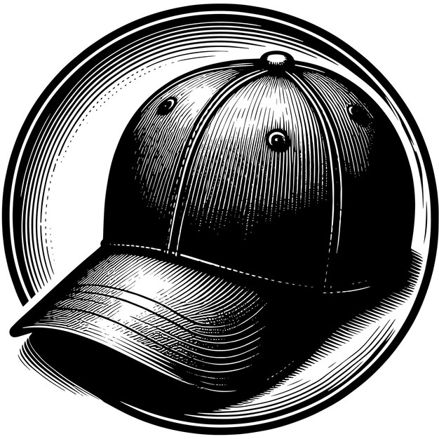 PSD a black and white drawing of a cap that says  b  on it