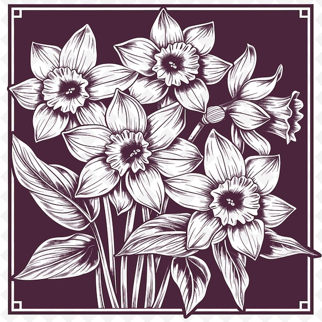 A black and white drawing of flowers with the words  daisies