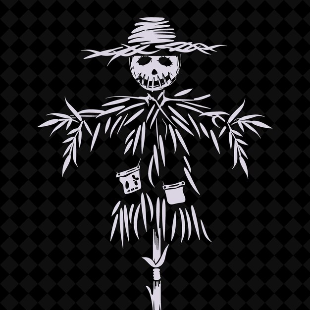 PSD a black and white drawing of a skeleton with a hat and a label that saysskullon it