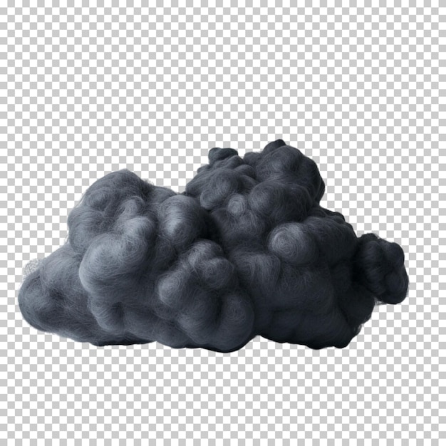 PSD black and white fluffy cloud png isolated on transparent background