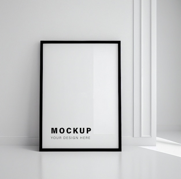 Un'immagine incorniciata in bianco e nero che dice mockup.