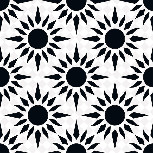 a black and white geometric design with black circles and a white background