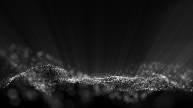 Black And White Glow Dust Particle Abstract Background