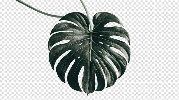 PSD a black and white gourd with a green leaf