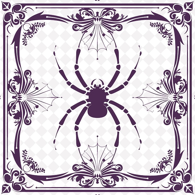 PSD a black and white illustration of a spider