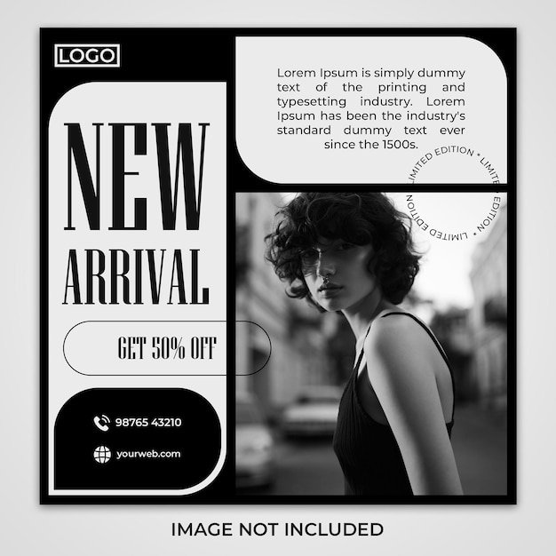 black and white instagram fashion post