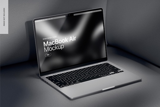 Черно-белый макет MacBook Air Левый вид