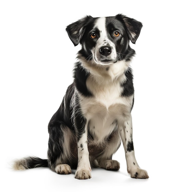 Black and white mixed breed rescue dog