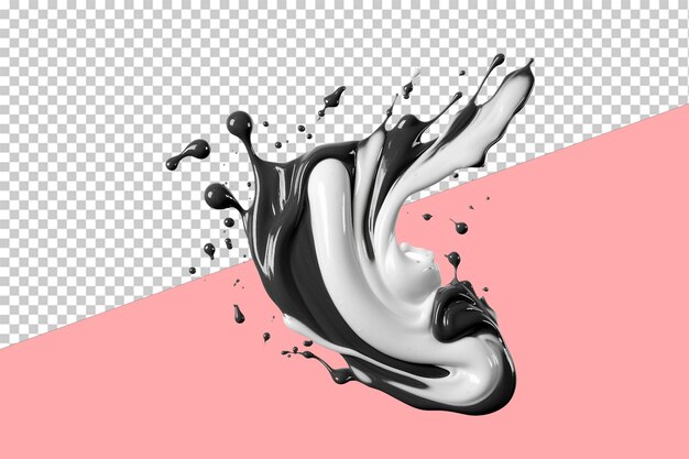 PSD black and white paint isolated object