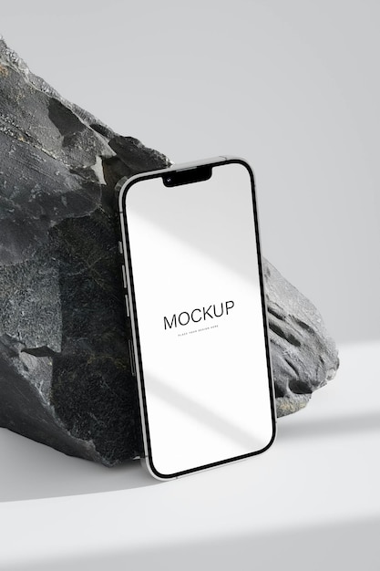 a black and white phone UI design mockup template