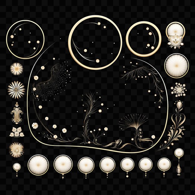 PSD a black and white photo of a black and white photo of a circle with a gold border