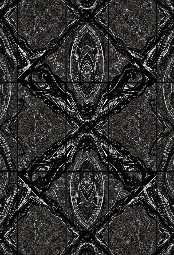 PSD a black and white photo of a design with a design that says  the name of the word