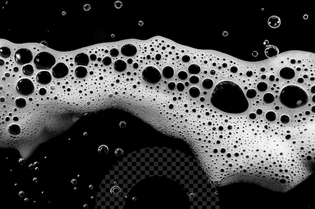 黒と白の写真 泡状の液体