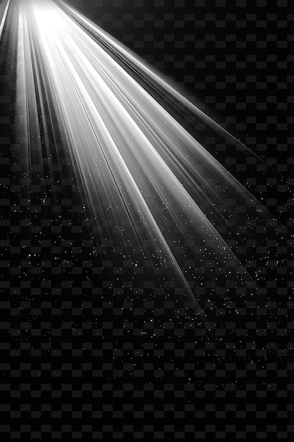 A black and white photo of a light at the top of a black background