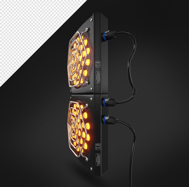 PSD a black and white photo of two lights that are lit up.