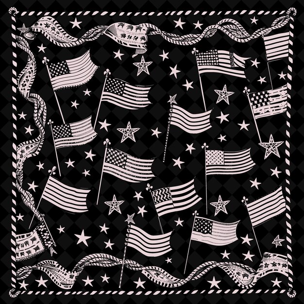 PSD a black and white picture of stars and a black and white quilt with stars and a black background