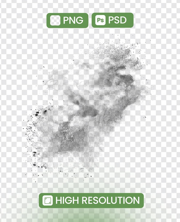 PSD black and white picture of a swirling dust or ash cloud eerie and dramatic atmosphere concept