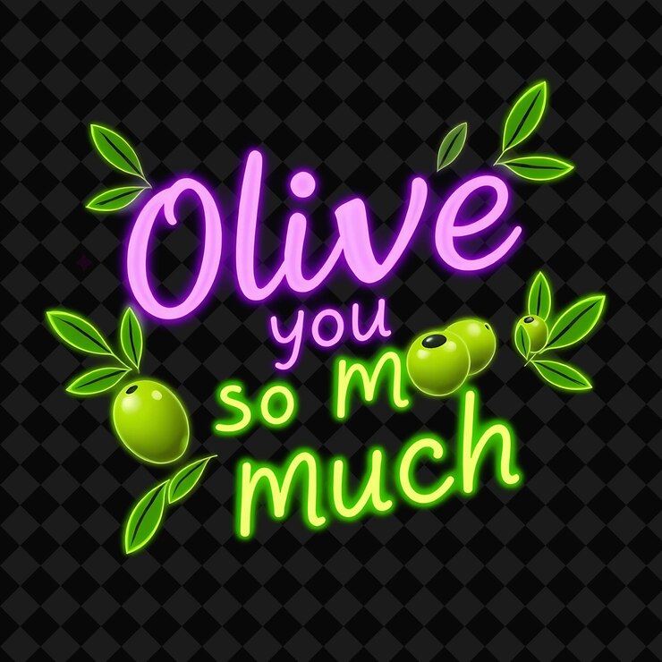 PSD a black and white poster with a green olive tree and a quote about olives