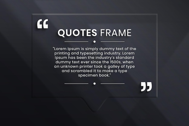 PSD black and white quotes frame design