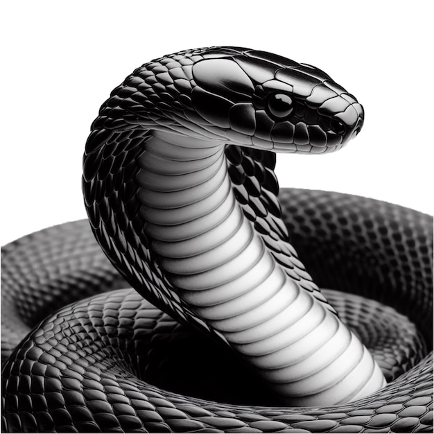 PSD black and white snake vector icon