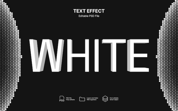 PSD effetto di testo in bianco e nero
