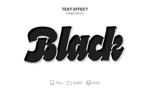 PSD black and white text effect