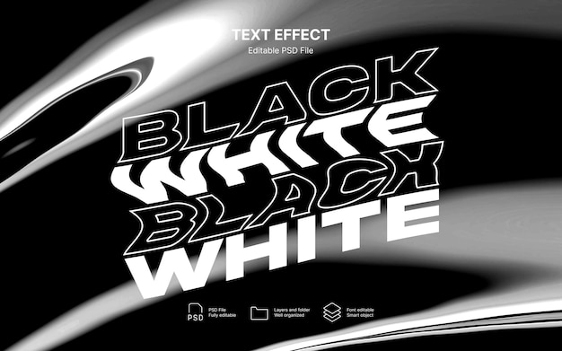 PSD black and white text effect