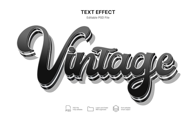 PSD black and white text effect