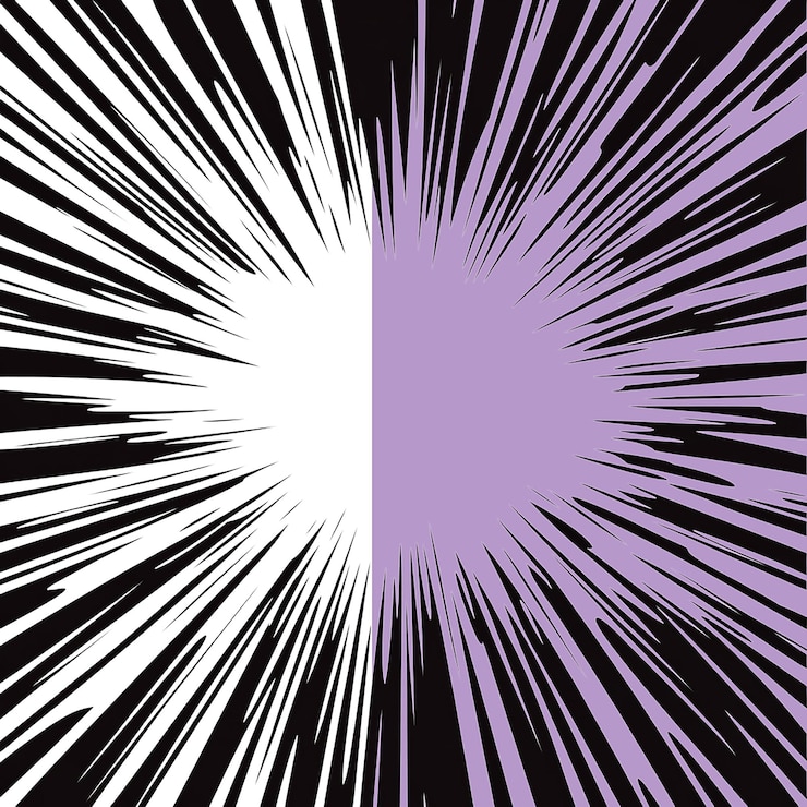 PSD black and white vector background of comic bookstyle light rays with a white center and space for text white background png