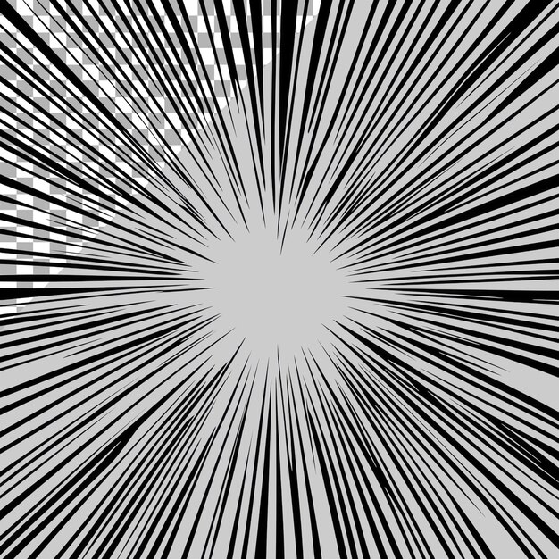 Black and white vector background of rays or lines radiating from the center resembling