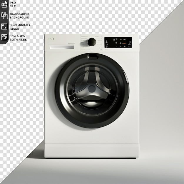 a black and white washer sits on a white background