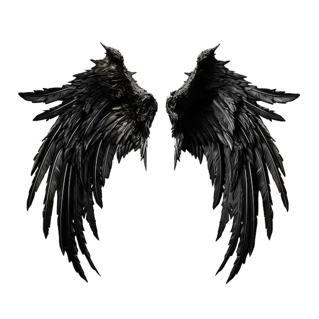 PSD black wing symbol on white background image