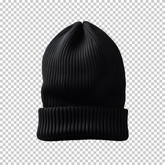 PSD black winter hat isolated on transparent background