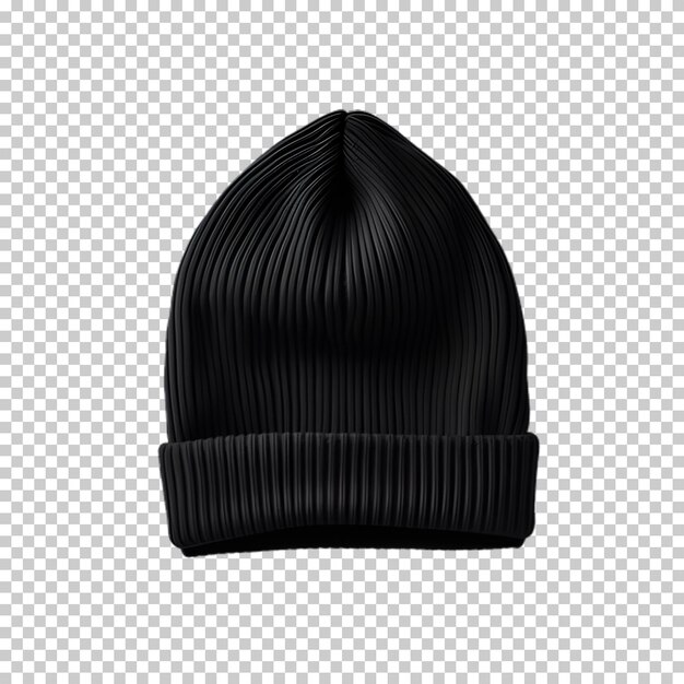 PSD black winter hat isolated on transparent background