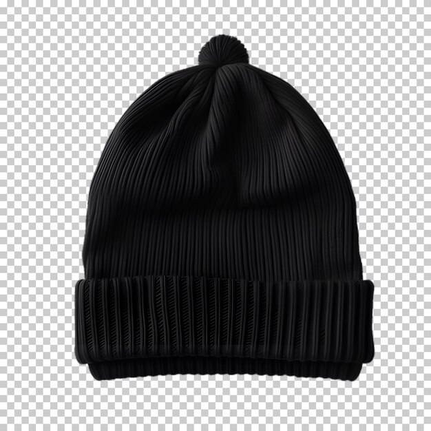 PSD 투명한 배경에 고립 된 검은 겨울 모자 모