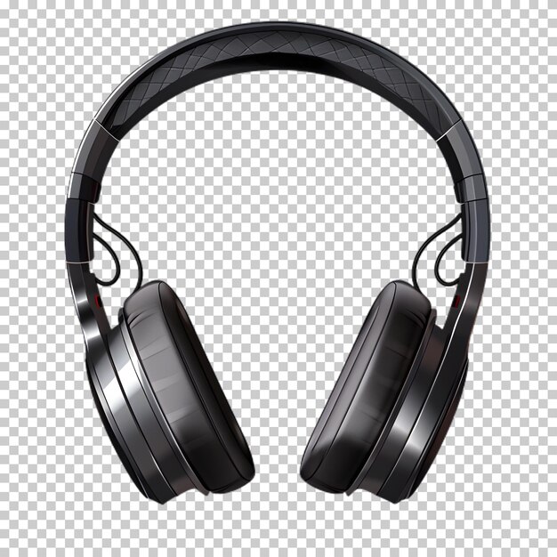 PSD black wireless headphone png isolated on transparent background