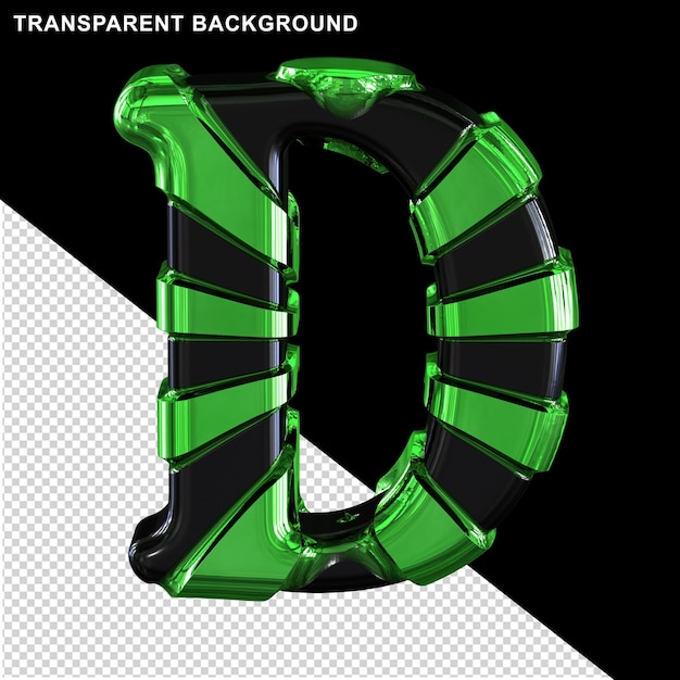 Black with green straps letter d