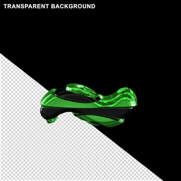 black with green straps symbol