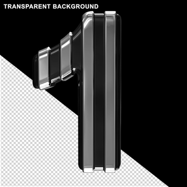 PSD ブラックにシルバーの縦型ストラップナンバー1