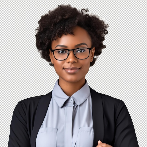 PSD black woman accountant psd transparent white isolated background