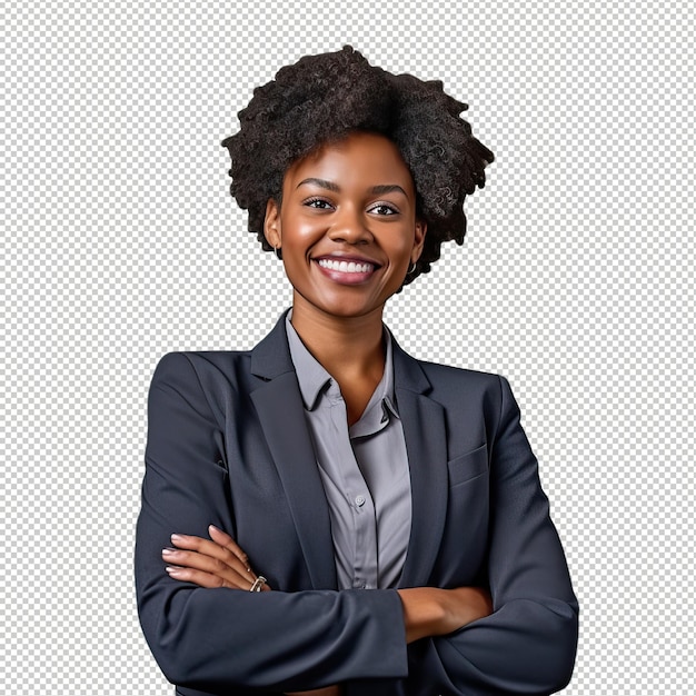 Black woman actuary psd transparent white isolated background