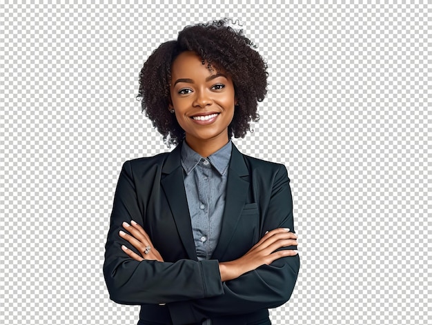 Black woman actuary psd transparent white isolated background