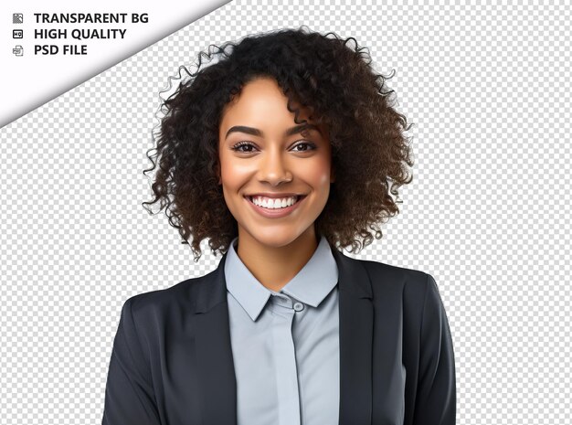 PSD black woman actuary on white background white isolated ba