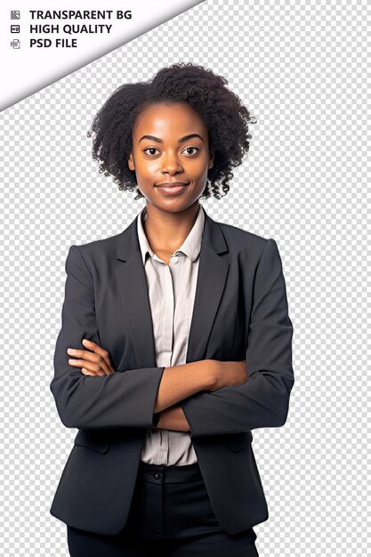 PSD black woman actuary on white background white isolated ba